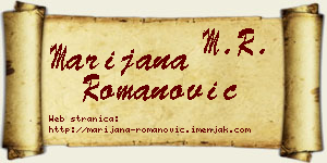 Marijana Romanović vizit kartica